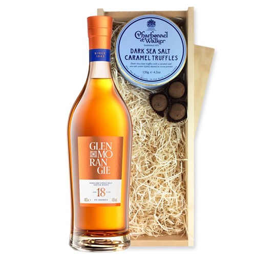 Glenmorangie 18 Year Old Single Malt Whisky And Dark Sea Salt Charbonnel Chocolates Box